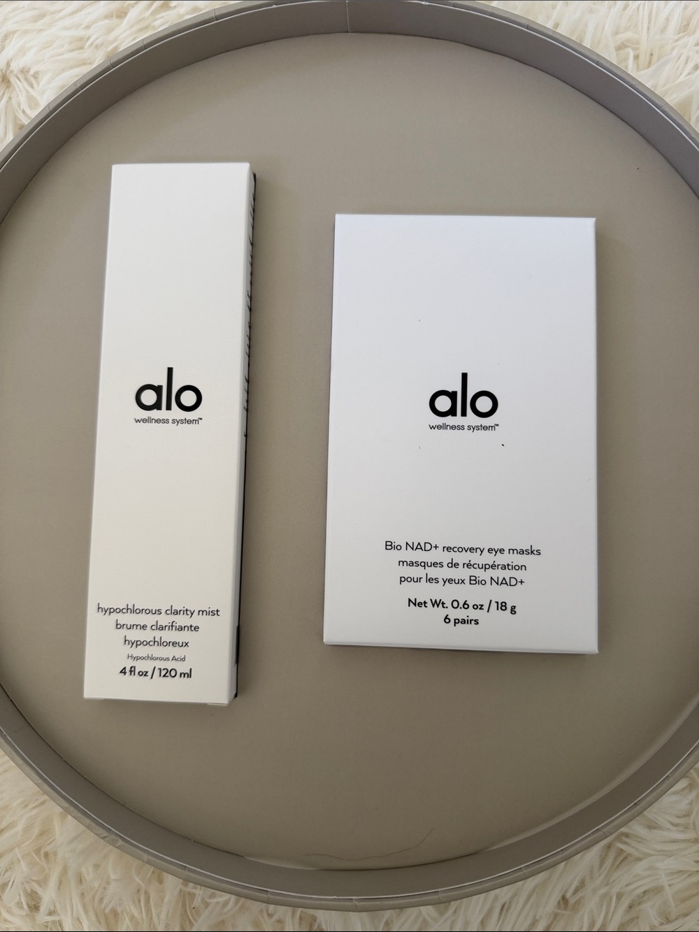 ALO Yoga Wellness Packaging Set in Taupe and White - Picture 2 of 2